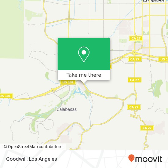 Mapa de Goodwill, 23305 Mulholland Dr Woodland Hills, CA 91364