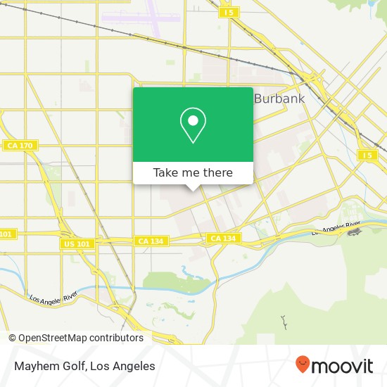 Mapa de Mayhem Golf, 711 N Kenwood St Burbank, CA 91505