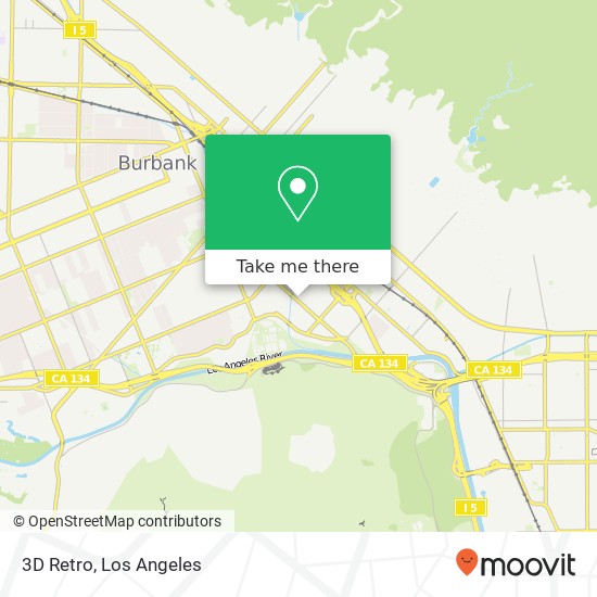 Mapa de 3D Retro, 1851 Victory Blvd Glendale, CA 91201