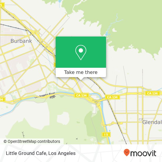 Mapa de Little Ground Cafe, 1450 Flower St Glendale, CA 91201