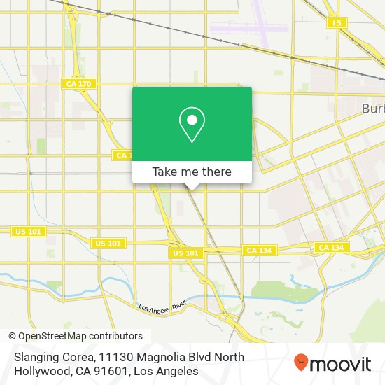 Mapa de Slanging Corea, 11130 Magnolia Blvd North Hollywood, CA 91601