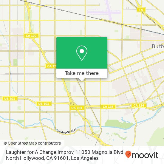 Mapa de Laughter for A Change Improv, 11050 Magnolia Blvd North Hollywood, CA 91601
