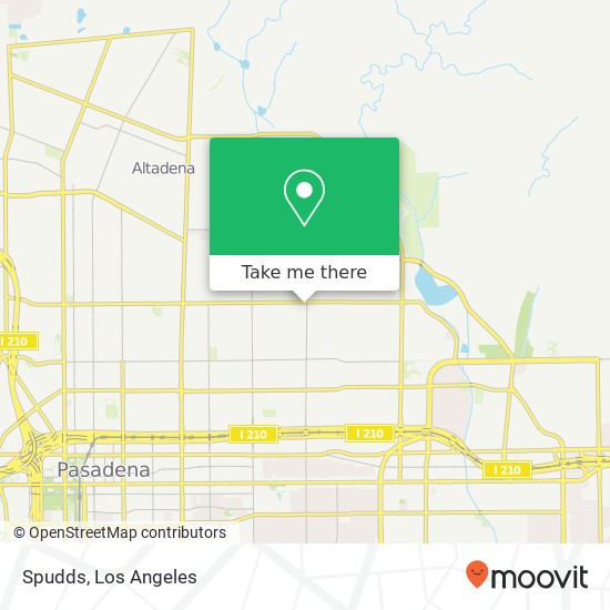 Mapa de Spudds, 1802 E Washington Blvd Pasadena, CA 91104