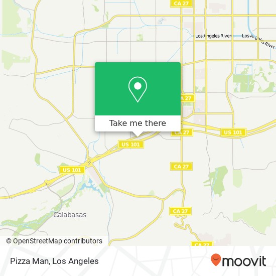 Mapa de Pizza Man, 22706 Ventura Blvd Woodland Hills, CA 91364