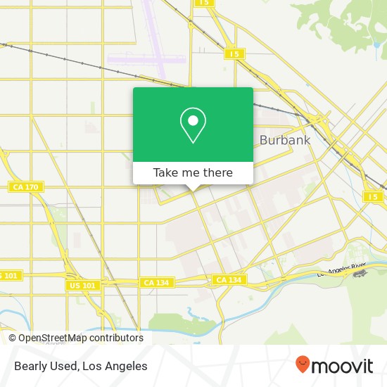 Mapa de Bearly Used, 1136 N Hollywood Way Burbank, CA 91505