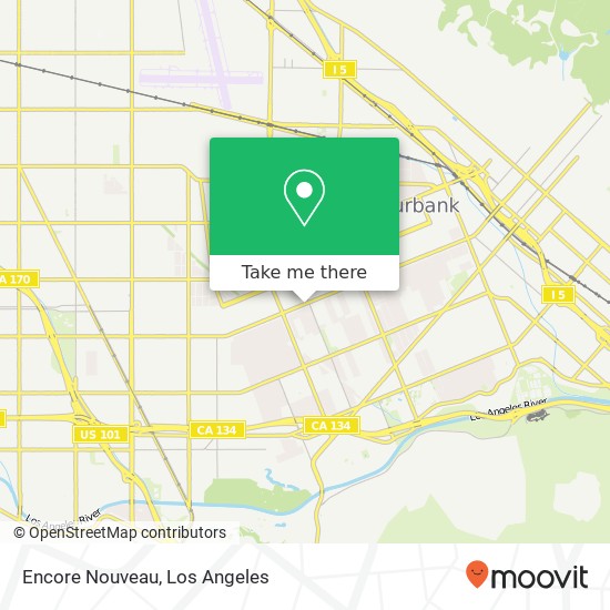 Mapa de Encore Nouveau, 3322 W Magnolia Blvd Burbank, CA 91505