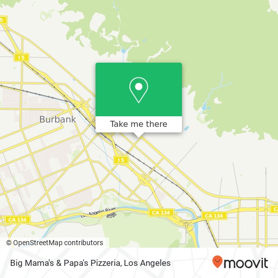 Mapa de Big Mama's & Papa's Pizzeria, 321 E Alameda Ave Burbank, CA 91502