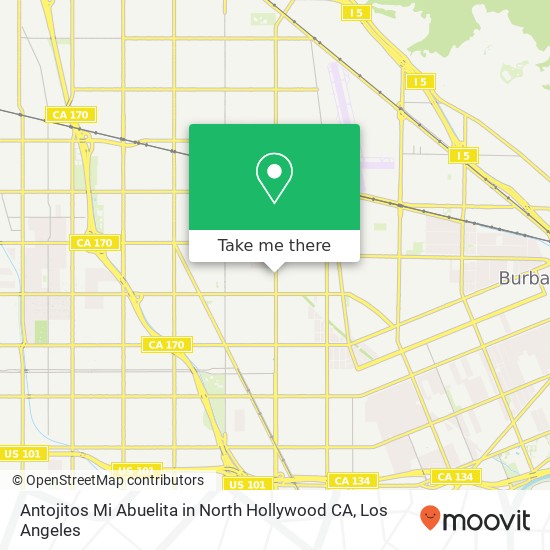 Mapa de Antojitos Mi Abuelita in North Hollywood CA, 6135 Vineland Ave North Hollywood, CA 91606