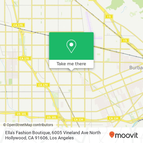 Mapa de Ella's Fashion Boutique, 6005 Vineland Ave North Hollywood, CA 91606