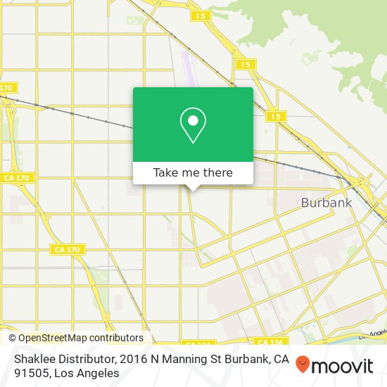 Mapa de Shaklee Distributor, 2016 N Manning St Burbank, CA 91505