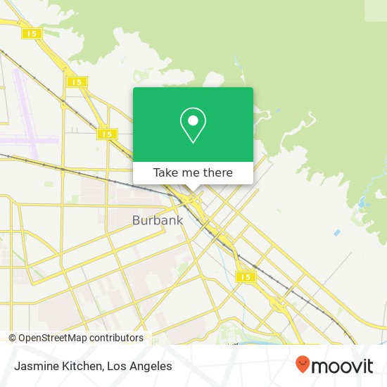 Mapa de Jasmine Kitchen, 928 N San Fernando Blvd Burbank, CA 91504