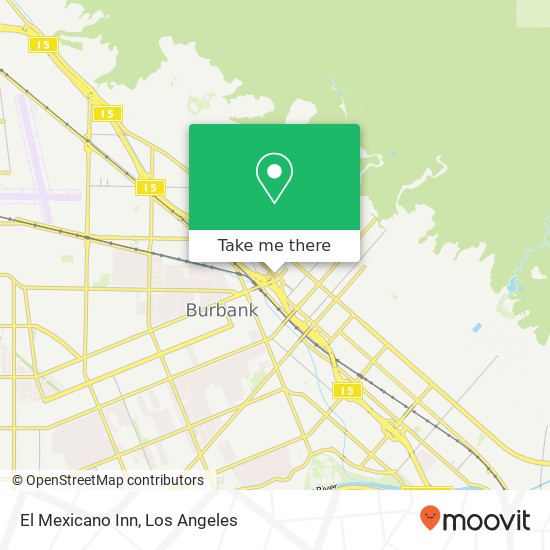 Mapa de El Mexicano Inn, 911 N San Fernando Blvd Burbank, CA 91504