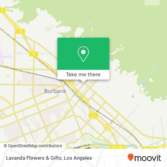 Mapa de Lavanda Flowers & Gifts, 361 E Magnolia Blvd Burbank, CA 91501
