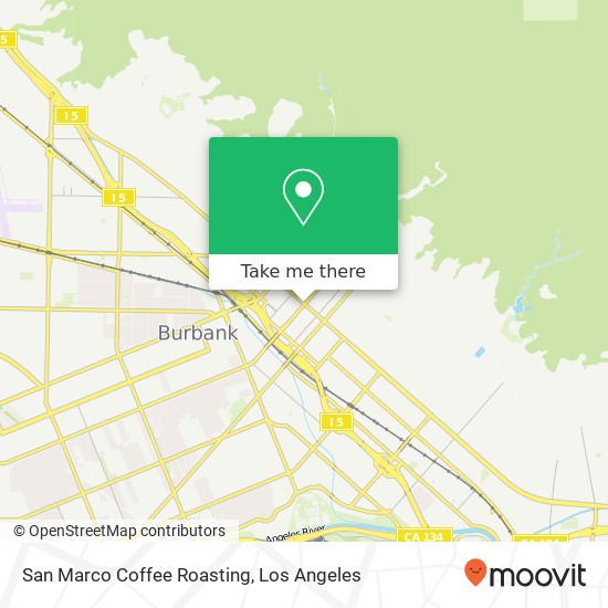 Mapa de San Marco Coffee Roasting, 401 N Glenoaks Blvd Burbank, CA 91502