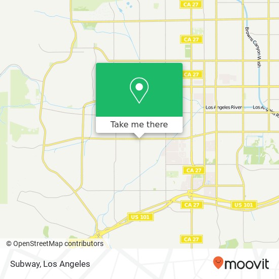 Mapa de Subway, 22800 Victory Blvd Los Angeles, CA 91367