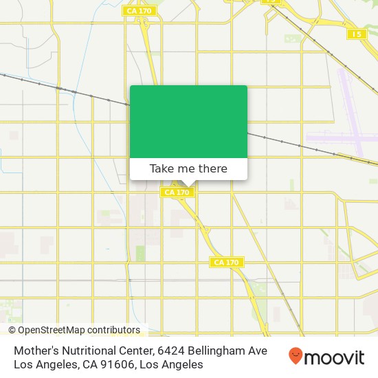 Mapa de Mother's Nutritional Center, 6424 Bellingham Ave Los Angeles, CA 91606