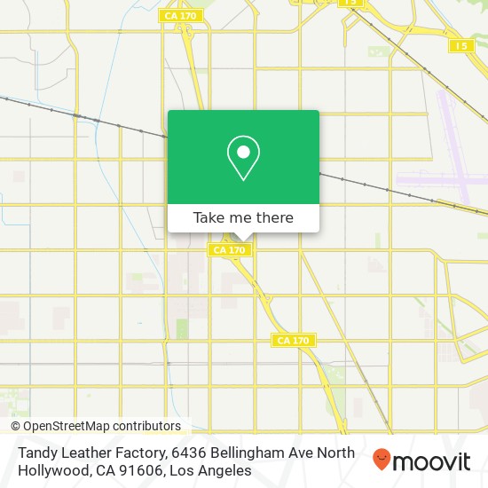 Mapa de Tandy Leather Factory, 6436 Bellingham Ave North Hollywood, CA 91606