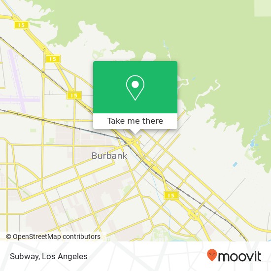 Mapa de Subway, 928 N San Fernando Blvd Burbank, CA 91504