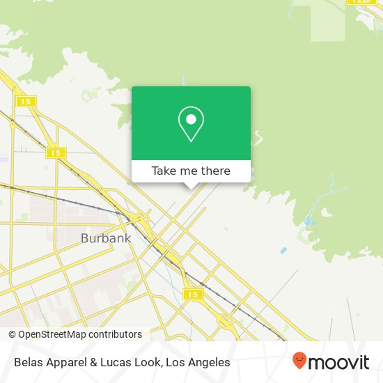Mapa de Belas Apparel & Lucas Look, 818 E San Jose Ave Burbank, CA 91501