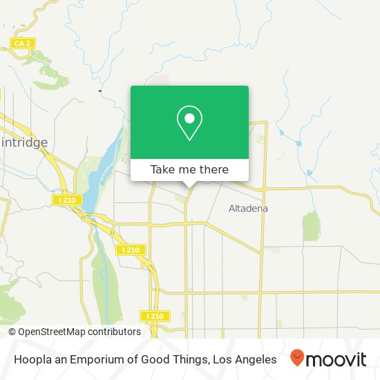 Mapa de Hoopla an Emporium of Good Things, 2591 Fair Oaks Ave Altadena, CA 91001