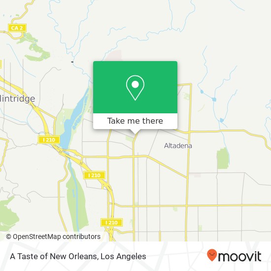 Mapa de A Taste of New Orleans, 2545 Fair Oaks Ave Altadena, CA 91001