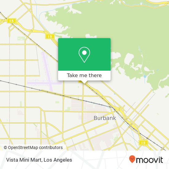 Mapa de Vista Mini Mart, 2415 N San Fernando Blvd Burbank, CA 91504