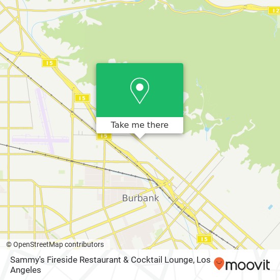 Mapa de Sammy's Fireside Restaurant & Cocktail Lounge, 2100 N Glenoaks Blvd Burbank, CA 91504