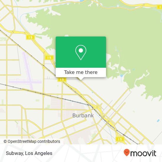 Mapa de Subway, 2128 N Glenoaks Blvd Burbank, CA 91504