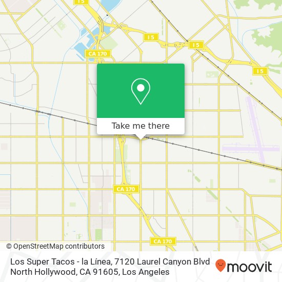 Mapa de Los Super Tacos - la Línea, 7120 Laurel Canyon Blvd North Hollywood, CA 91605