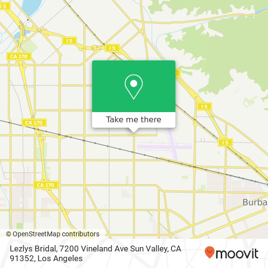 Mapa de Lezlys Bridal, 7200 Vineland Ave Sun Valley, CA 91352