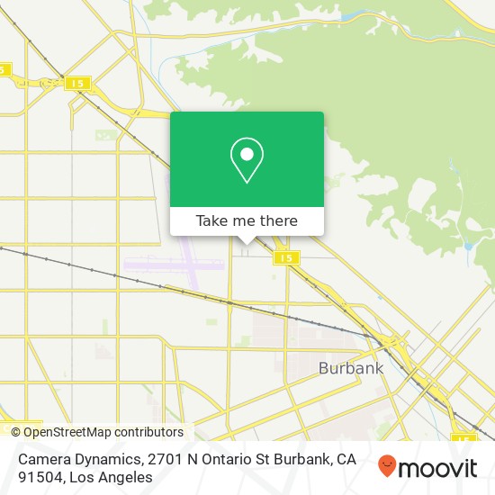 Mapa de Camera Dynamics, 2701 N Ontario St Burbank, CA 91504