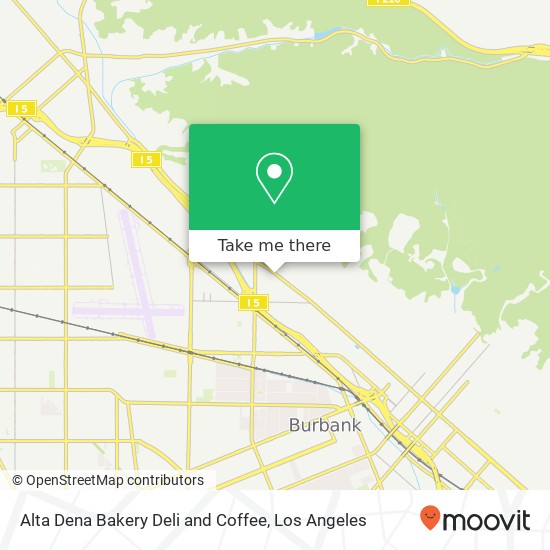 Mapa de Alta Dena Bakery Deli and Coffee, 2801 N Glenoaks Blvd Burbank, CA 91504