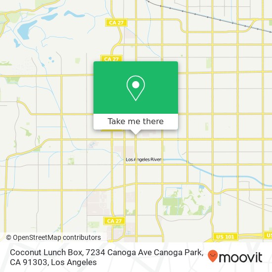 Mapa de Coconut Lunch Box, 7234 Canoga Ave Canoga Park, CA 91303