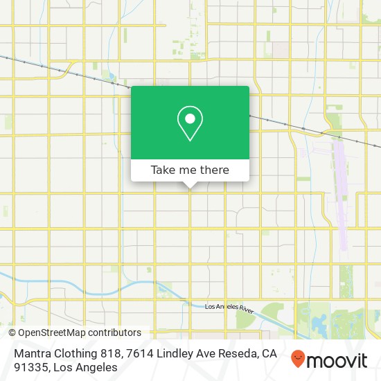 Mapa de Mantra Clothing 818, 7614 Lindley Ave Reseda, CA 91335