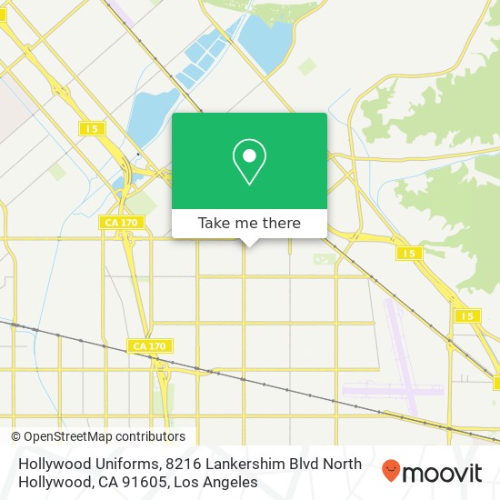 Mapa de Hollywood Uniforms, 8216 Lankershim Blvd North Hollywood, CA 91605