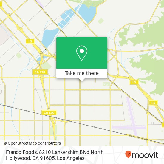 Mapa de Franco Foods, 8210 Lankershim Blvd North Hollywood, CA 91605
