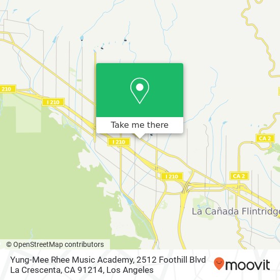 Mapa de Yung-Mee Rhee Music Academy, 2512 Foothill Blvd La Crescenta, CA 91214