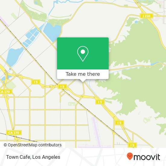 Mapa de Town Cafe, 8722 Sunland Blvd Sun Valley, CA 91352