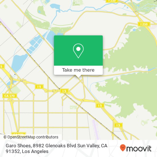 Mapa de Garo Shoes, 8982 Glenoaks Blvd Sun Valley, CA 91352