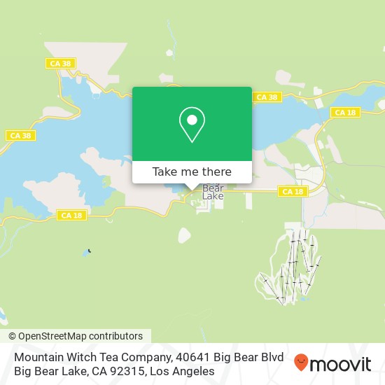 Mapa de Mountain Witch Tea Company, 40641 Big Bear Blvd Big Bear Lake, CA 92315