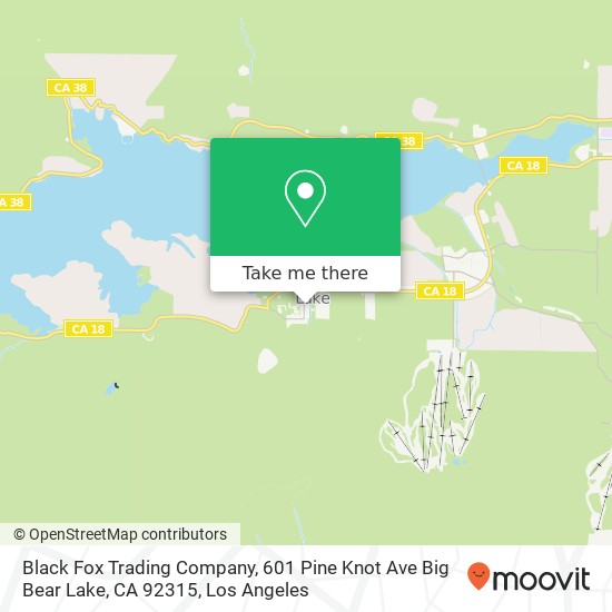 Mapa de Black Fox Trading Company, 601 Pine Knot Ave Big Bear Lake, CA 92315