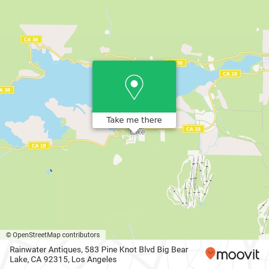 Mapa de Rainwater Antiques, 583 Pine Knot Blvd Big Bear Lake, CA 92315