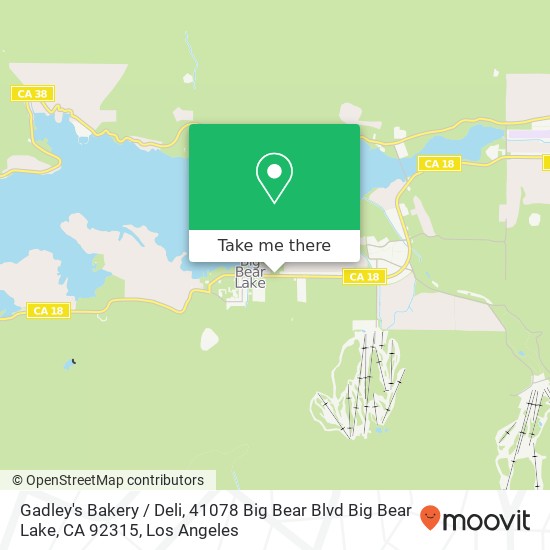 Mapa de Gadley's Bakery / Deli, 41078 Big Bear Blvd Big Bear Lake, CA 92315