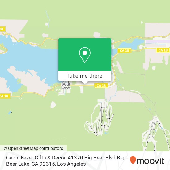 Mapa de Cabin Fever Gifts & Decor, 41370 Big Bear Blvd Big Bear Lake, CA 92315