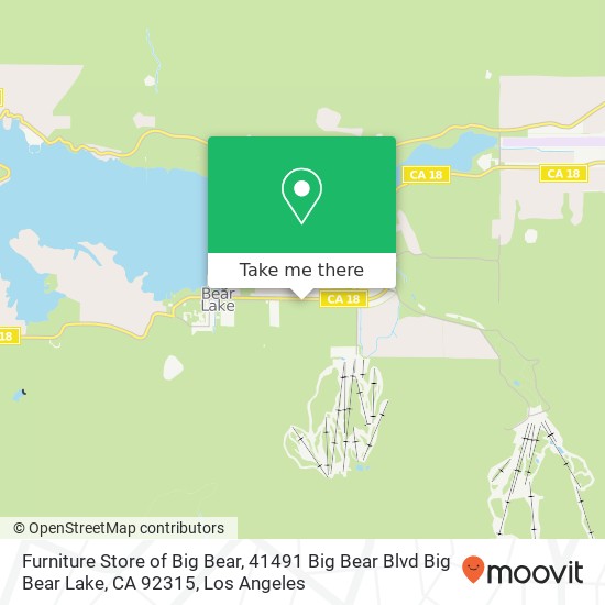 Mapa de Furniture Store of Big Bear, 41491 Big Bear Blvd Big Bear Lake, CA 92315