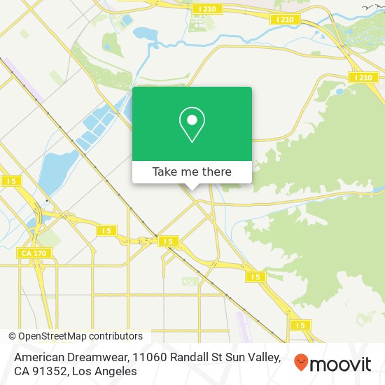 Mapa de American Dreamwear, 11060 Randall St Sun Valley, CA 91352