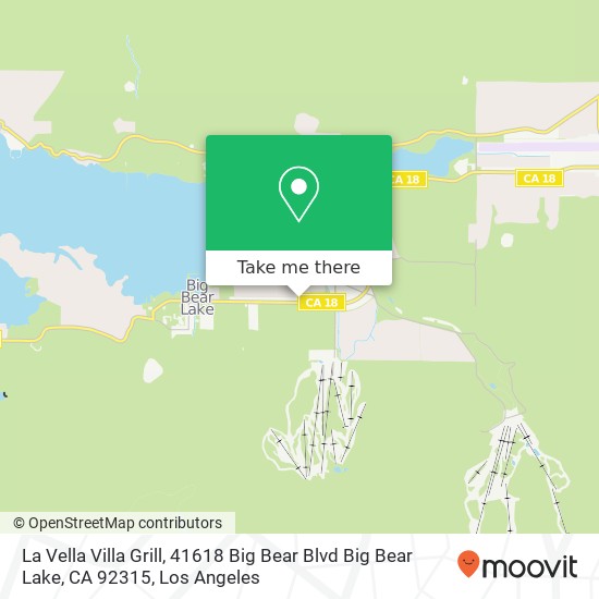 Mapa de La Vella Villa Grill, 41618 Big Bear Blvd Big Bear Lake, CA 92315