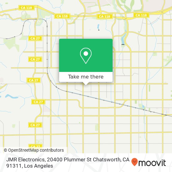Mapa de JMR Electronics, 20400 Plummer St Chatsworth, CA 91311