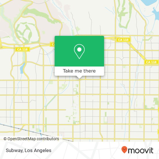 Mapa de Subway, 10305 Zelzah Ave Porter Ranch, CA 91326