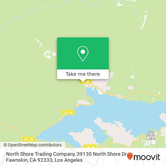 Mapa de North Shore Trading Company, 39130 North Shore Dr Fawnskin, CA 92333